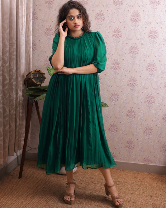 Chiffon Georgette Midi Dress- FC001